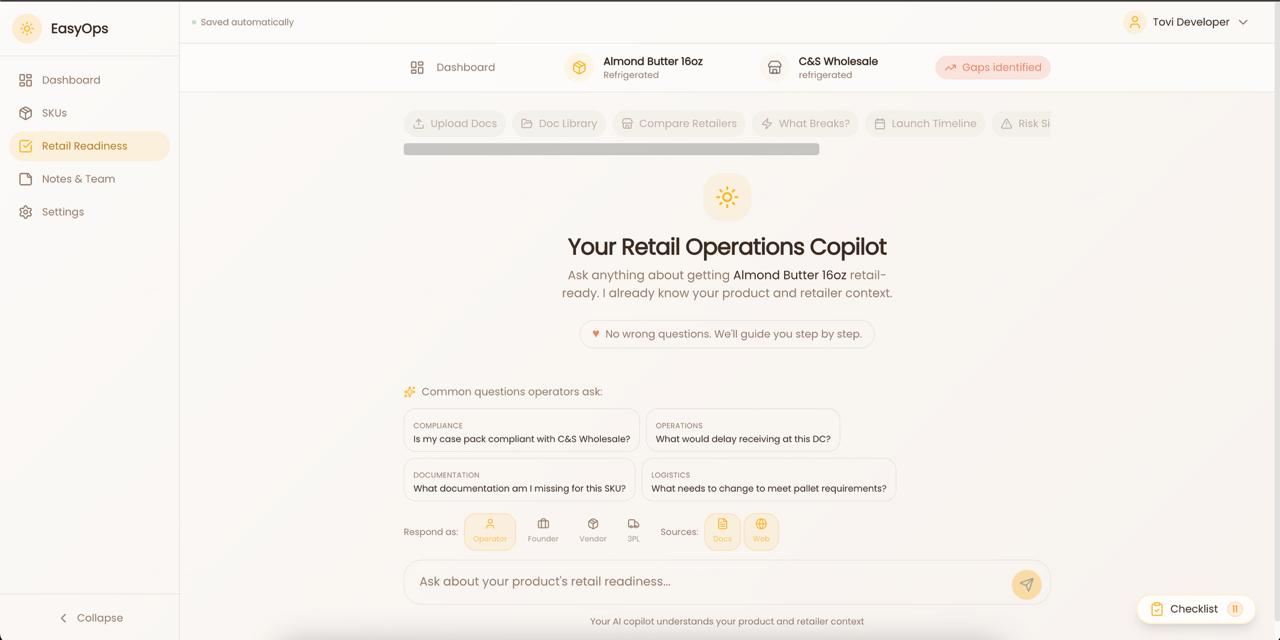 EasyOps — Retail Readiness Platform